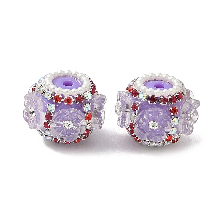 Flower Style Resin Rhinestone Beads CLAY-NH0003-05S-01-1