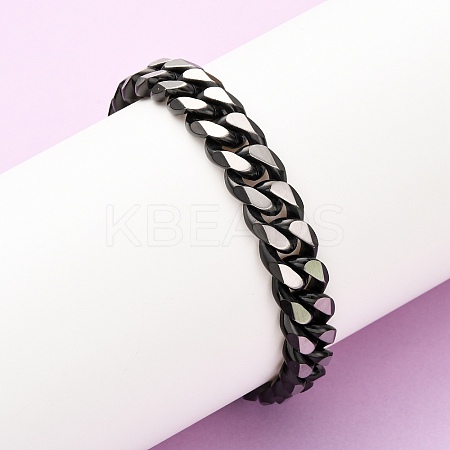 304 Stainless Steel Cuban Link Chain Bracelets for Men Women BJEW-C124-04B-02-1