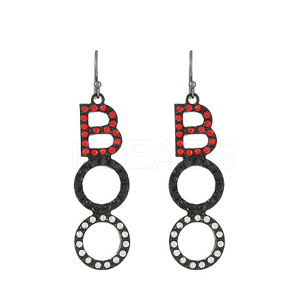 Halloween Alloy Rhinestone Dangle Earrings FS-WG03594-02-1