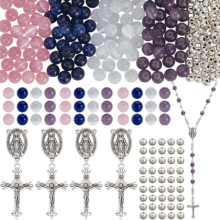 DIY Rosary Bead Necklaces Making Finding Kits DIY-SC0031-63-1