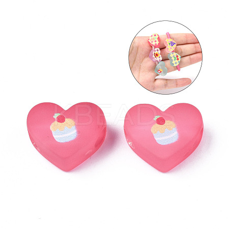 Transparent Printed Acrylic Beads MACR-S373-124-H08-1