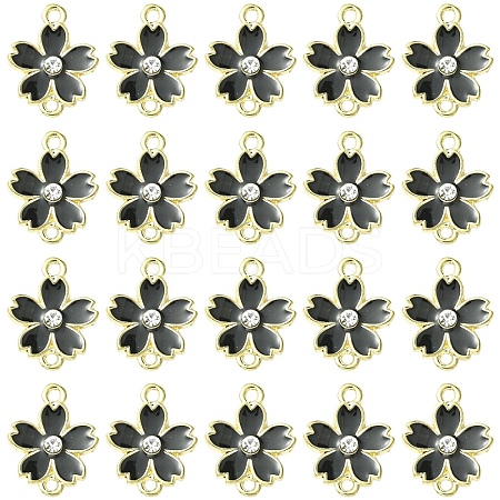 20Pcs Alloy Enamel 5-Petal Flower Connector Charms FIND-YW0009-33E-1