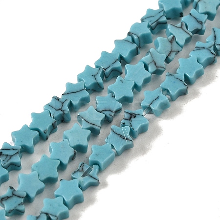 Dyed Synthetic Turquoise Beads Strands G-G085-B32-01-1