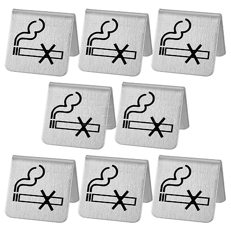 201 Stainless Steel Hotel Resturant Table No-Smoking Tent Sign AJEW-WH0258-965-1