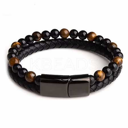 Natural Tiger Eye Beaded Bracelets PW24070691713-1