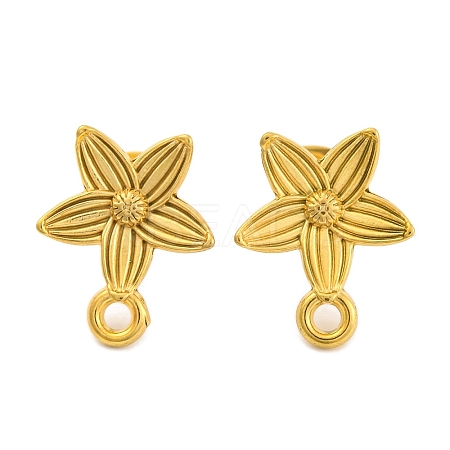 Ion Plating(IP) 304 Stainless Steel Studs Earring Findings EJEW-H013-19G-1