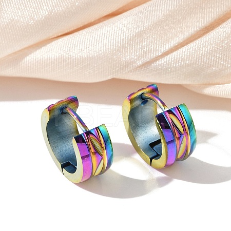 304 Stainless Steel Polishing Effect Hoop Earrings Ion Plating(IP) EJEW-M001-37A-1