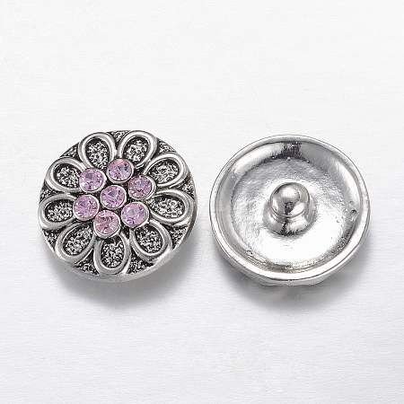 Alloy Rhinestone Snap Buttons LS-X-SNAP-R029-15AS-1