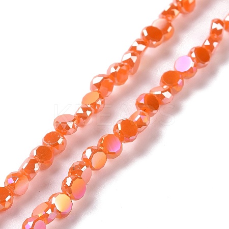 Electroplate Glass Beads Strands GLAA-E036-04B-1