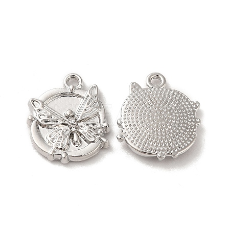 Rack Plating Alloy Crystal Rhinestone Pandants ALRI-O024-05P-1