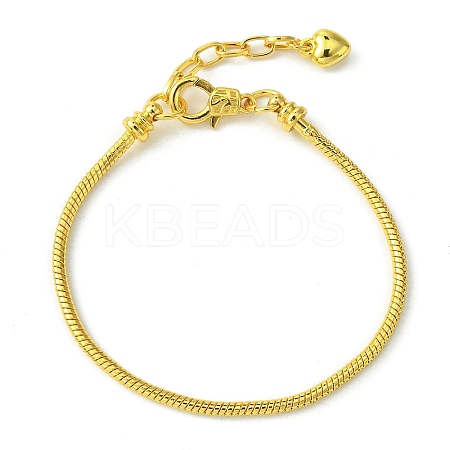 Brass Round Snake Chains Bracelets for Women BJEW-D041-02G-1