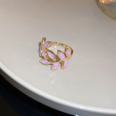 Leaf Alloy Enamel Cuff Rings FS-WG02ED7-04-1