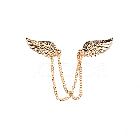 Men's Crystal Wings Scarf Collar Brooch Lapel Pin JEWB-WH0022-22A-1