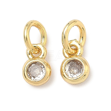 Brass Pave Cubic Zirconia Pendants KK-P345-33G-1