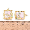 304 Stainless Steel and Enamel Resin ABS Imitation Pearl Glitter Powder Pendants STAS-T069-81M-4