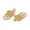 Brass Micro Pave Clear Cubic Zirconia Pendants KK-E068-VC056-3