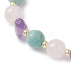 Natural Madagascar Rose Quartz & Amethyst & Amazonite Stretch Bracelets for Women BJEW-JB13182-3