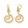 Brass Micro Pave Cubic Zirconia Pendants KK-U056-21G-1