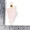 Natural Rose Quartz Faceted Cone Openable Perfume Bottle Big Pendants G-L524-18G-12-4