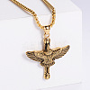 Fashion 304 Stainless Steel Cross Animal Eagle Pendant Necklaces for Men NS1434-2-1