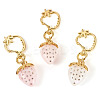 3Pcs Resin Rhinestone Strawberry Pendants Decoration HJEW-TAC0094-3