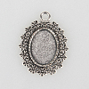 Tibetan Style Alloy Pendant Cabochon Settings X-TIBEP-N003-29AS-1