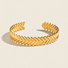 304 Stainless Steel Heart Open Cuff Bangles for Women DC5604-1