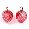 Transparent Spray Painted Glass Pendants GLAA-CJC0014-01-3