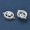 Brass Micro Pave Clear Cubic Zirconia Connector Charms CU-CBA3F77-09S-2