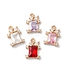 Brass Micro Pave Cubic Zirconia Pendants KK-C062-006G-1