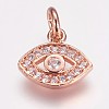 Brass Micro Pave Cubic Zirconia Charms ZIRC-G087-30-2