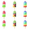 30Pcs 3 Styles Printed Alloy Pendants PALLOY-CJ0002-49-1
