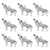 Tibetan Style Alloy Howling Wolf Pendants LF1753Y-NF-1