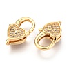 Brass Micro Pave Cubic Zirconia Lobster Claw Clasps X-ZIRC-O038-26G-2