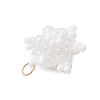 Glass Seed Beaded Snowflake Pendants PALLOY-MZ00815-01-4