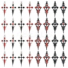 16Pcs 8 Colors Alloy Rhinestone Cross Pendants ENAM-YW0008-03-1