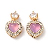 Brass Clear Cubic Zirconia Pendants KK-B102-05G-04-1