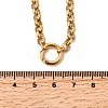 304 Stainless Steel Spring Gate Ring Pendant Rolo Chain Necklaces for Women NJEW-Z091-04G-5