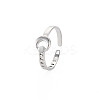 Non-Tarnish 304 Stainless Steel Moon Open Cuff Ring for Women RJEW-S405-235P-3