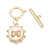 Brass Toggle Clasps KK-N254-158G-1