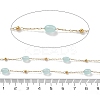Natural Dyed Jade & 304 Stainless Steel Beads Link Chains CHS-K021-08B-04-3