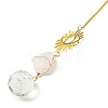 Wire Wrapped Nuggets Natural Quartz Crystal Pendant Decorations HJEW-C008-02A-G-2