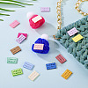 65Pcs 13 Colors Rectangle Hand Made Suede Clothing Label AJEW-TA0002-15-7