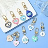 Teardrop with Evil Eye Alloy Enamel Pendant Decorations HJEW-YW00017-01-4