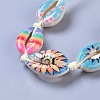Adjustable Printed Cowrie Shell Braided Bead Bracelets BJEW-JB04273-2