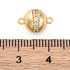 Brass Micro Pave Clear Cubic Zirconia Magnetic Clasps KK-P291-03G-3