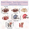 24Pcs 6 Style Alloy Enamel Pendants FIND-SC0009-07-2