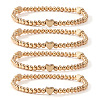 4Pcs Round and Heart Brass Beaded Stretch Bracelet Sets for Women Jewelry Accessories GV4770-1-5