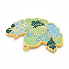 Rack Plating Alloy Enamel Big Pendants ENAM-N056-395E-G-2