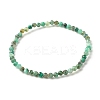 3.5MM Natural Emerald Round Beads Stretch Bracelet for Women BJEW-JB07413-1